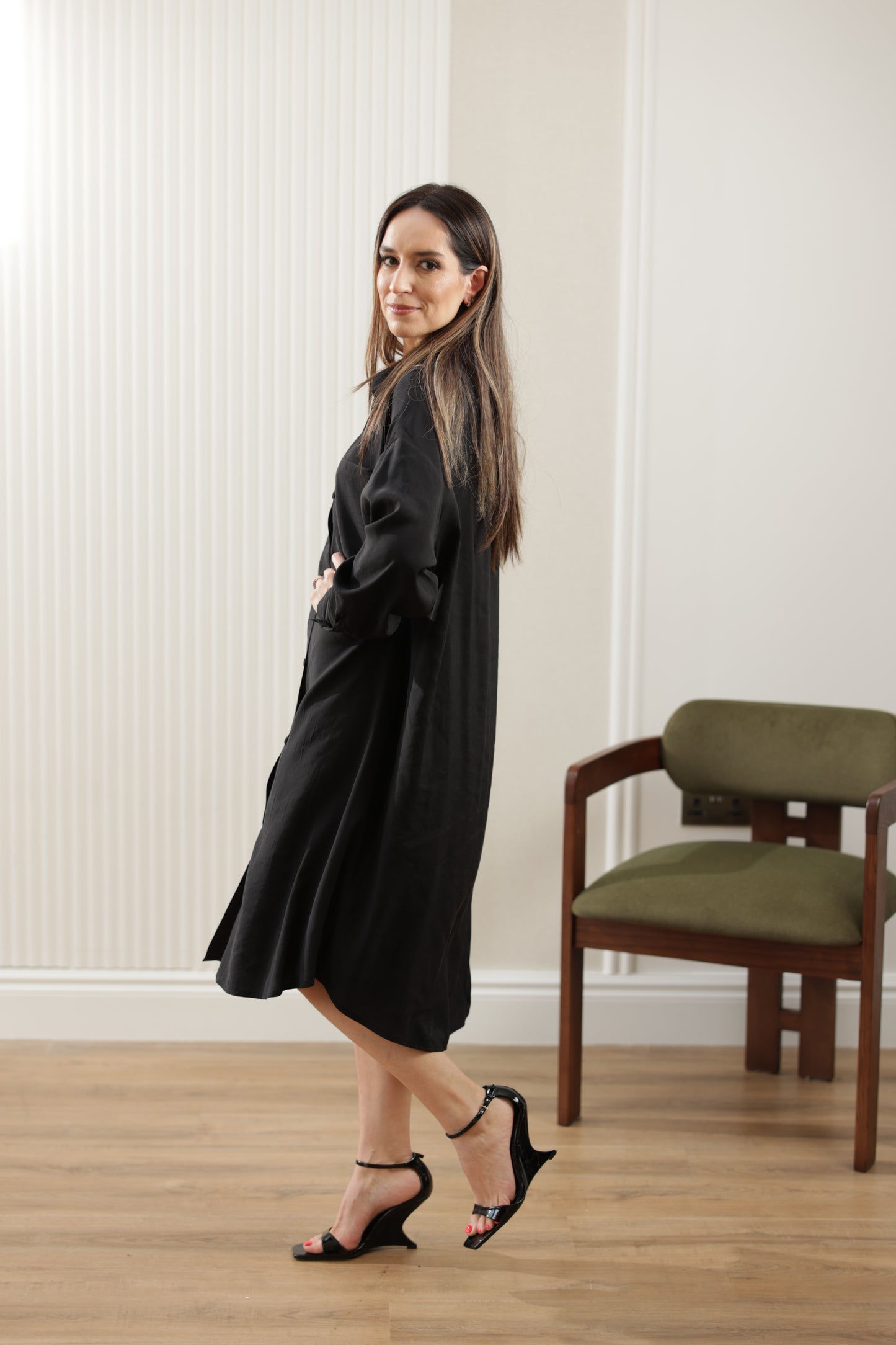 Talia - Shirt Dress Black