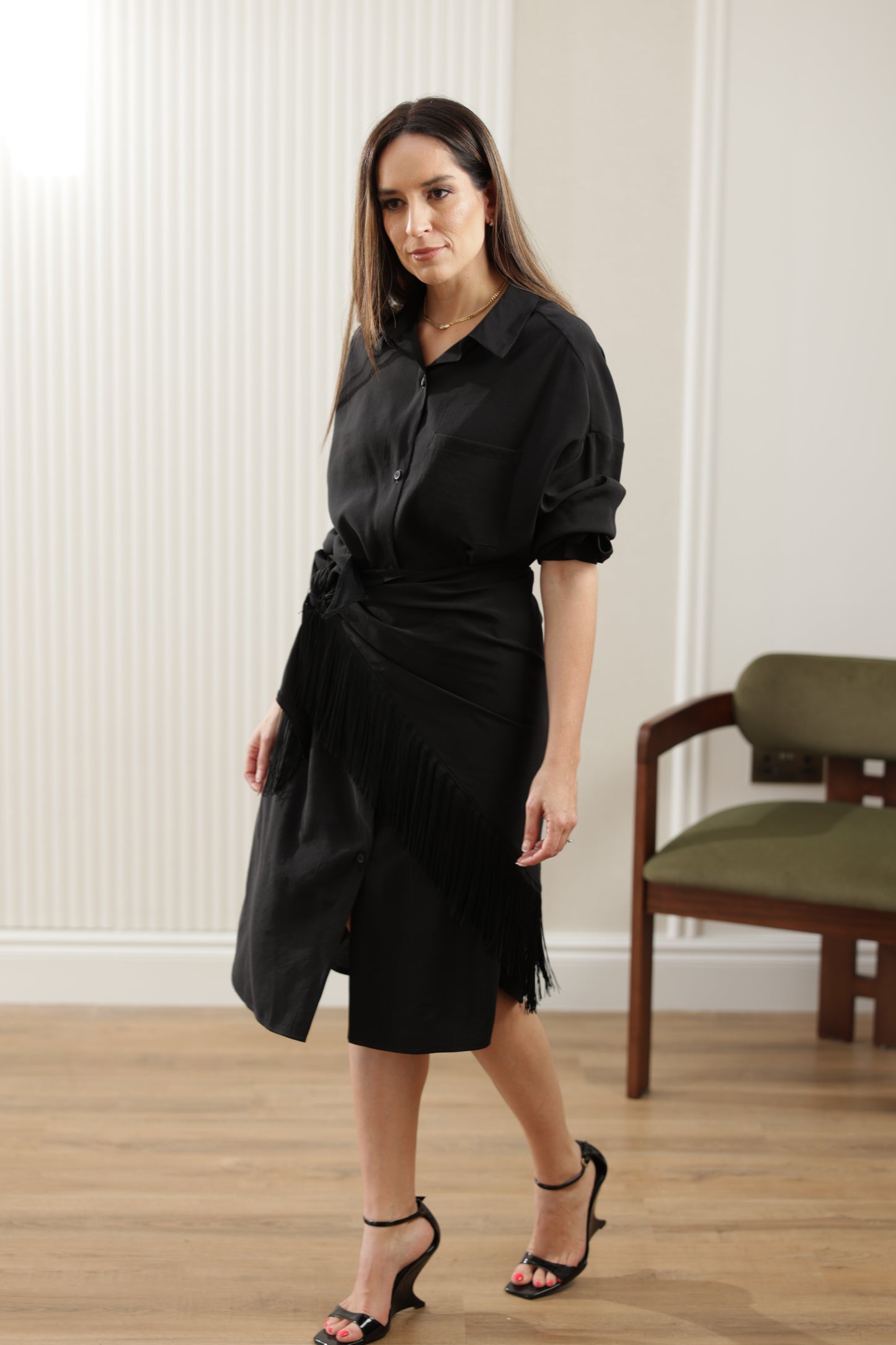 Talia - Shirt Dress Black