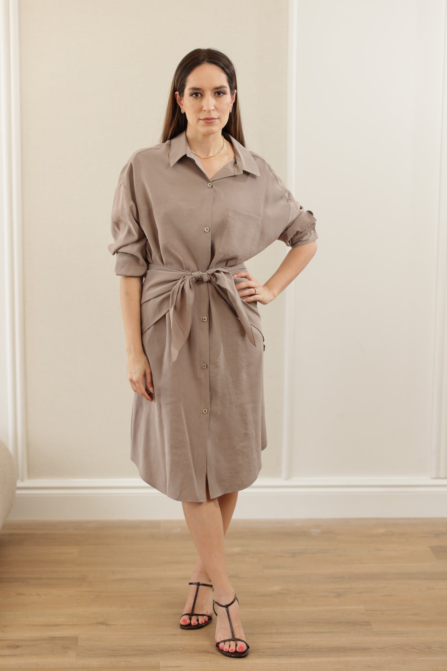 Talia - Shirt Dress Taupe